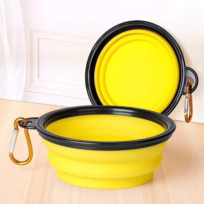 Collapsible Silicone Dog Bowl with Carabiner – Feed & Hydrate On the Go