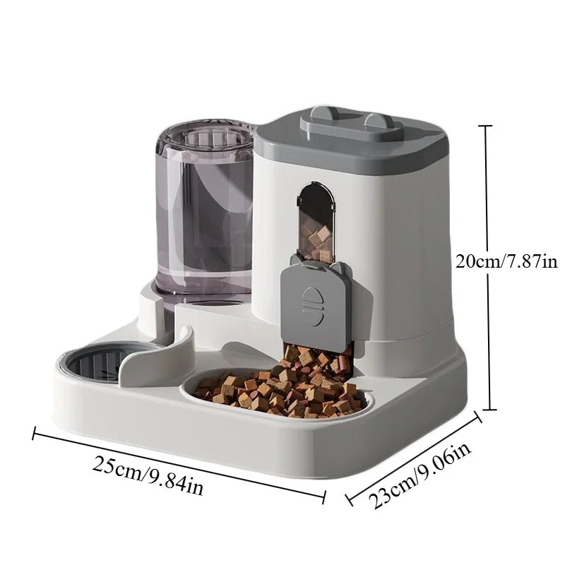 2-in-1 Pet Feeder & Water Fountain – Mess-Free Automatic Feeding Bowl for Cats and Dogs