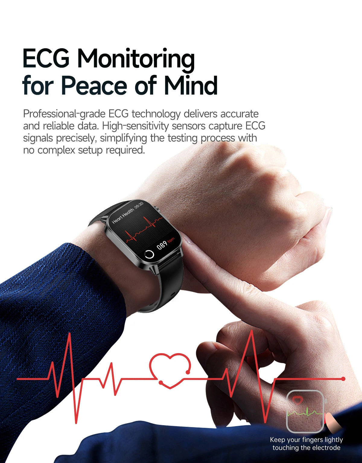 2026 Pro Health Smart Watch – ECG, PPG & Blood Pressure Monitor, Body Analysis, Lipid & Uric Acid Tracker, Unisex Fitness Smartwatch