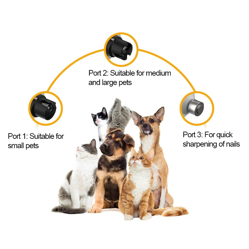 USB Rechargeable Pet Nail Trimmer with LED Light – Electric Nail Grinder for Cats & Dogs