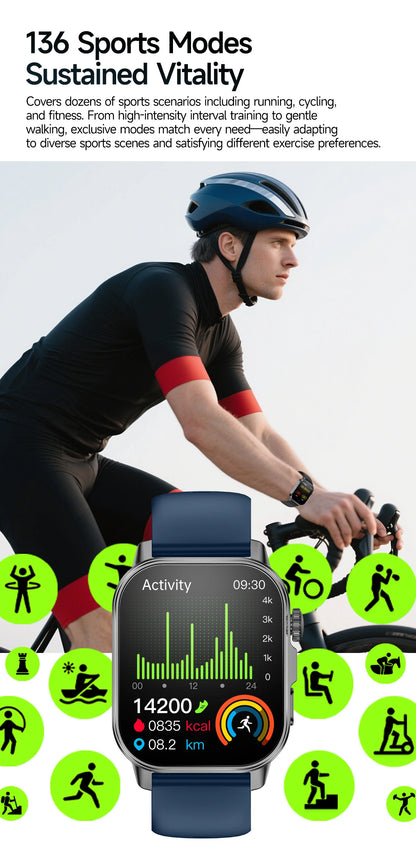 2026 Pro Health Smart Watch – ECG, PPG & Blood Pressure Monitor, Body Analysis, Lipid & Uric Acid Tracker, Unisex Fitness Smartwatch