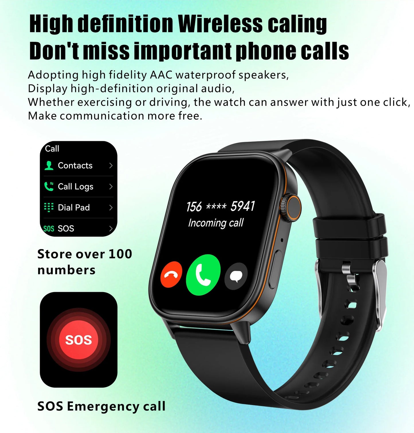 LIGE 2026 Unisex GPS Smart Watch – 2.01" HD Touchscreen, Bluetooth Calling, Fitness & Heart Rate Tracker, IP68 Waterproof for Android/iOS