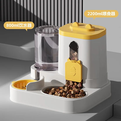 2-in-1 Pet Feeder & Water Fountain – Mess-Free Automatic Feeding Bowl for Cats and Dogs