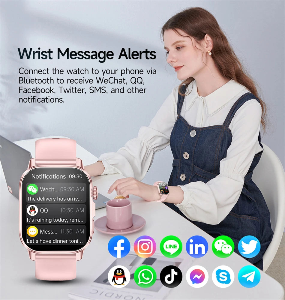 2026 Advanced ECG Smartwatch with Bluetooth Call – Uric Acid & Lipid Health Monitor, 2.01" Screen, Built-in Flashlight, Unisex Fitness Watch