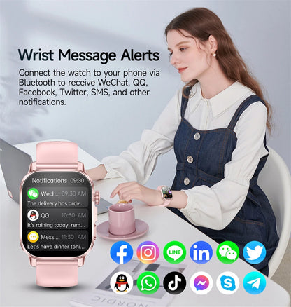 2026 Advanced ECG Smartwatch with Bluetooth Call – Uric Acid & Lipid Health Monitor, 2.01" Screen, Built-in Flashlight, Unisex Fitness Watch