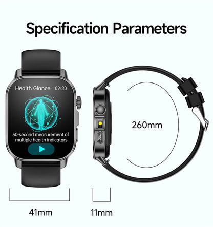 2026 Advanced ECG Smartwatch with Bluetooth Call – Uric Acid & Lipid Health Monitor, 2.01" Screen, Built-in Flashlight, Unisex Fitness Watch
