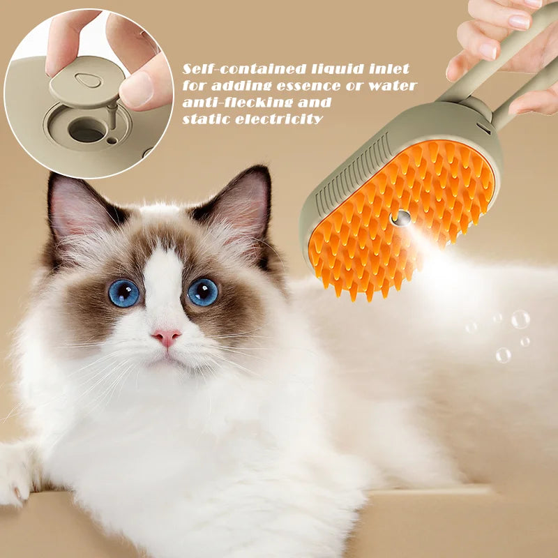 FurEase Electric Comb: 3-in-1 Grooming, Massaging, and Cleaning Device