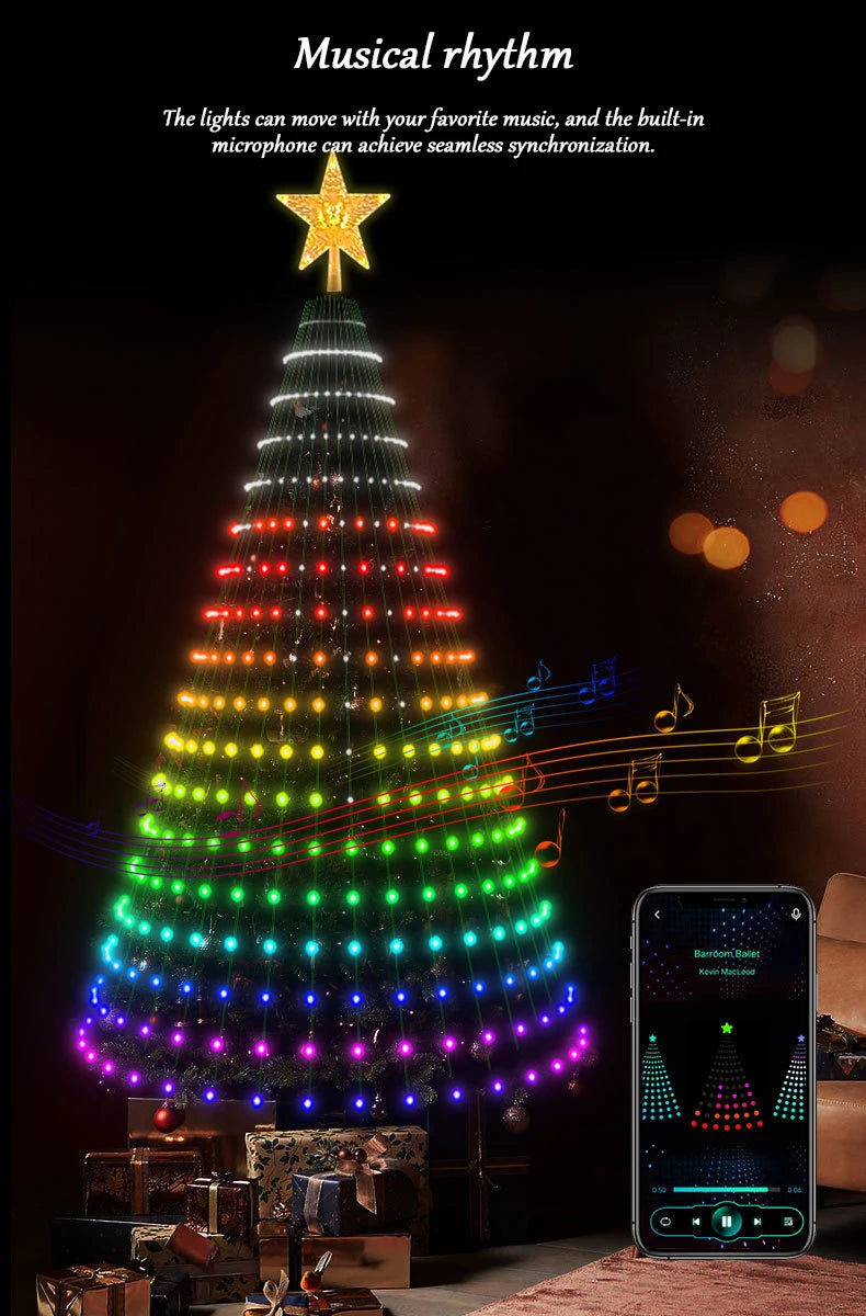 Festive Glow Master: 2.1M Intelligent LED String Lights for Personalized Christmas Cheer