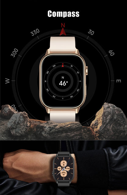 LIGE 2026 Unisex GPS Smart Watch – 2.01" HD Touchscreen, Bluetooth Calling, Fitness & Heart Rate Tracker, IP68 Waterproof for Android/iOS