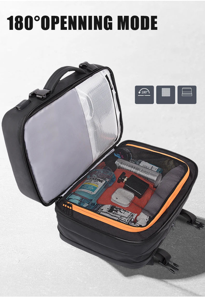 Urban Voyager: Waterproof Business Backpack with USB Charging