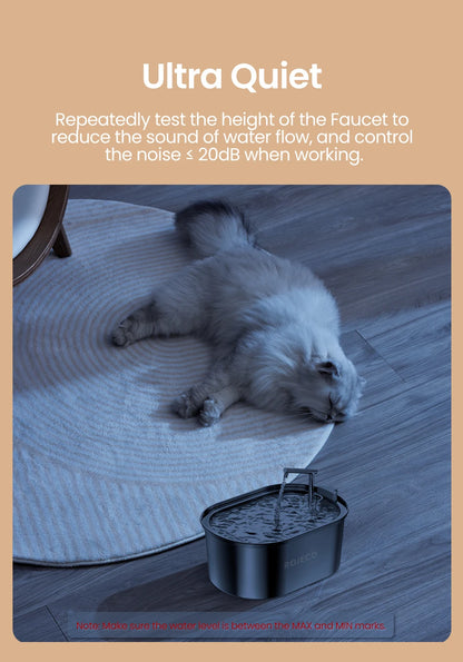 ROJECO Premium Stainless Steel Pet Water Fountain – Automatic Drinking Dispenser for Cats & Dogs