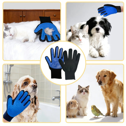 Pet Grooming Gloves 2-Pack – Gentle Hair Removal & Soothing Massage for Dogs & Cats