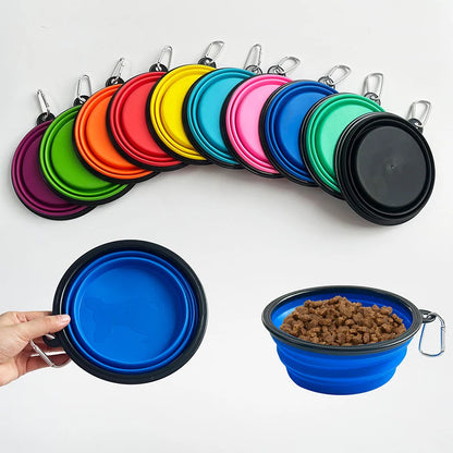 Collapsible Silicone Dog Bowl with Carabiner – Feed & Hydrate On the Go