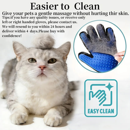 Pet Grooming Gloves 2-Pack – Gentle Hair Removal & Soothing Massage for Dogs & Cats