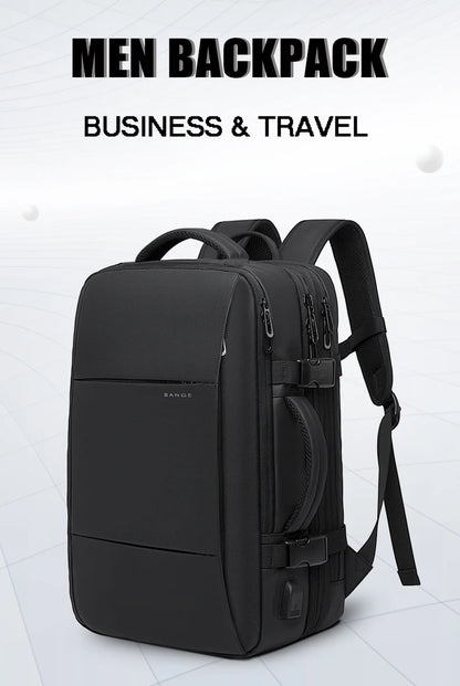 Urban Voyager: Waterproof Business Backpack with USB Charging