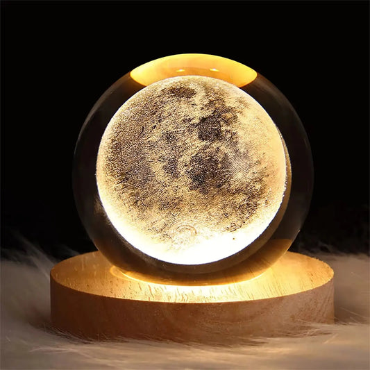 Celestial Sphere: 3D Galaxy & Planet Crystal Ball Night Light