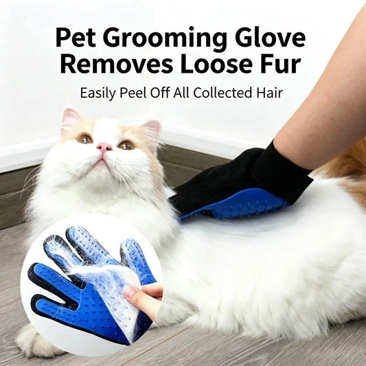 2-in-1 Pet Grooming Glove – Effortless Fur Removal & Soothing Massage for Dogs & Cats