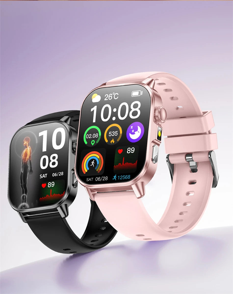 2026 Advanced ECG Smartwatch with Bluetooth Call – Uric Acid & Lipid Health Monitor, 2.01" Screen, Built-in Flashlight, Unisex Fitness Watch