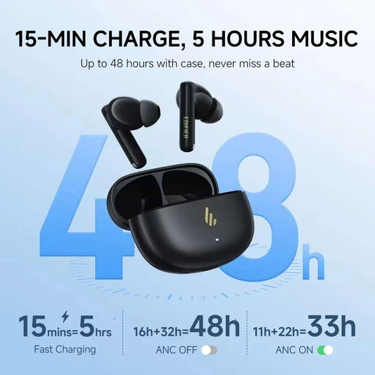 Edifier X5 Pro – Bluetooth Earbuds with 48dB ANC, Powerful Sound, 48h Battery Life, IP55 and Low Latency for Gaming
