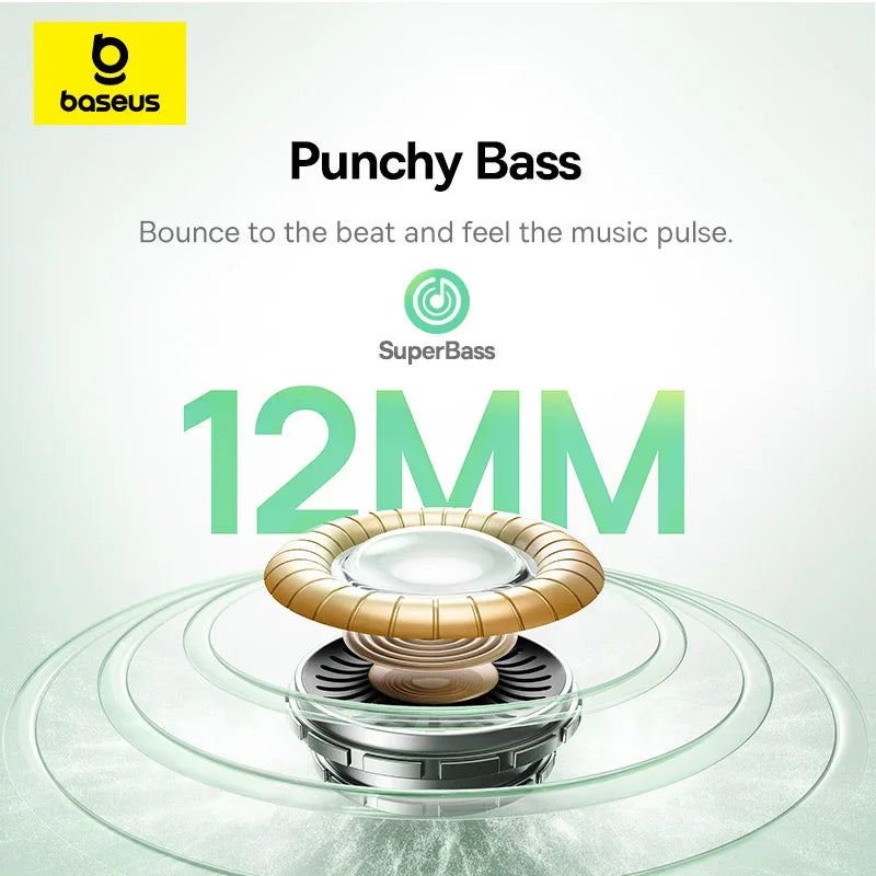 Baseus EP10 Bass Earbuds with Active Noise Cancelling (-43dB) – Bluetooth 6.0 TWS, 4-Mic ENC, Deep Bass & Crystal-Clear Audio