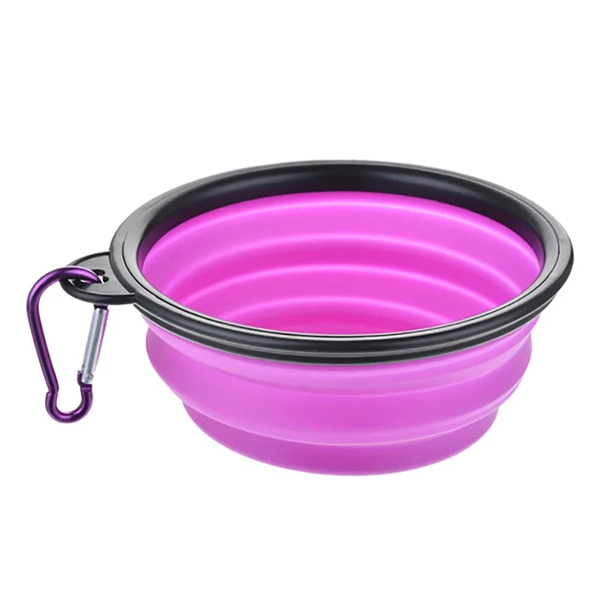 Collapsible Silicone Dog Bowl with Carabiner – Feed & Hydrate On the Go