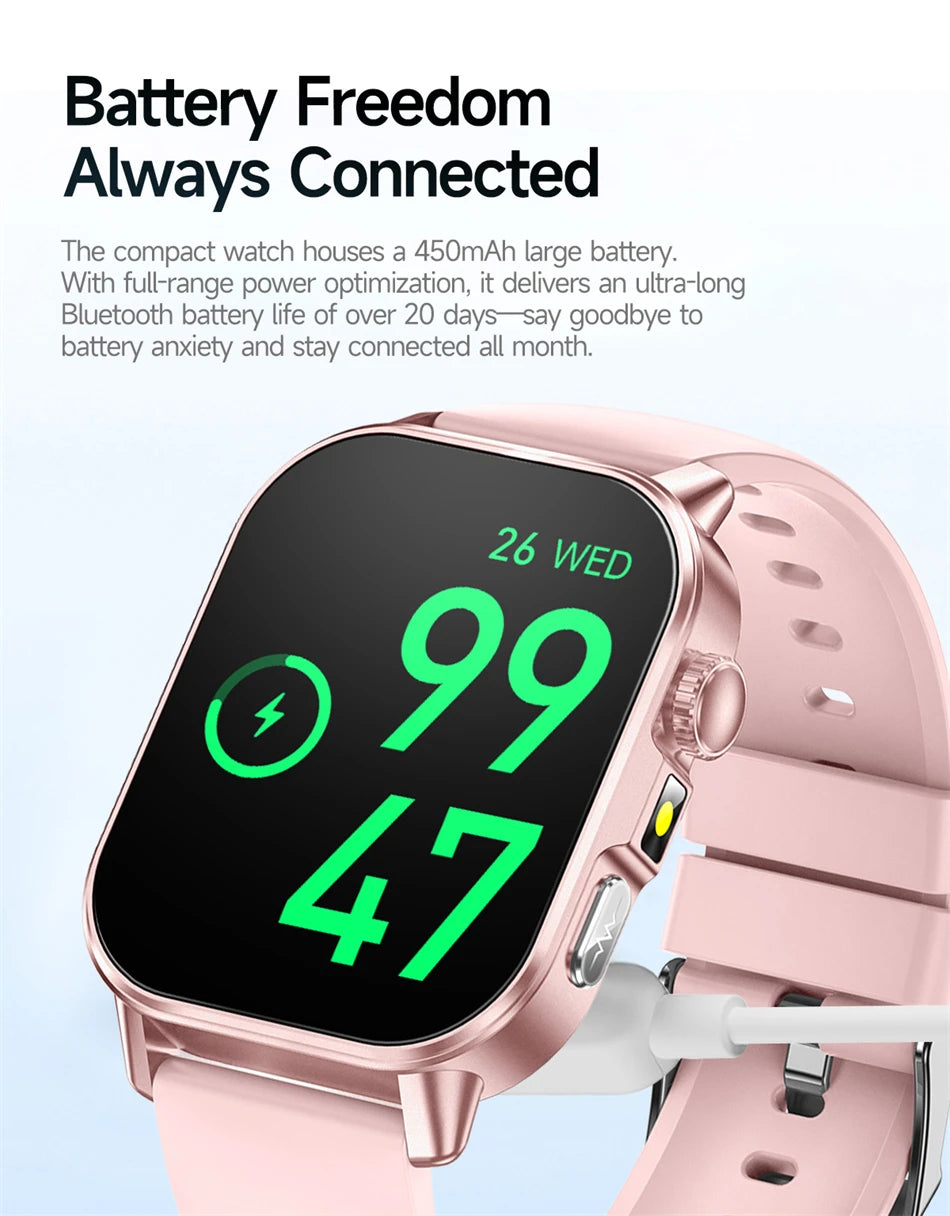 2026 Advanced ECG Smartwatch with Bluetooth Call – Uric Acid & Lipid Health Monitor, 2.01" Screen, Built-in Flashlight, Unisex Fitness Watch
