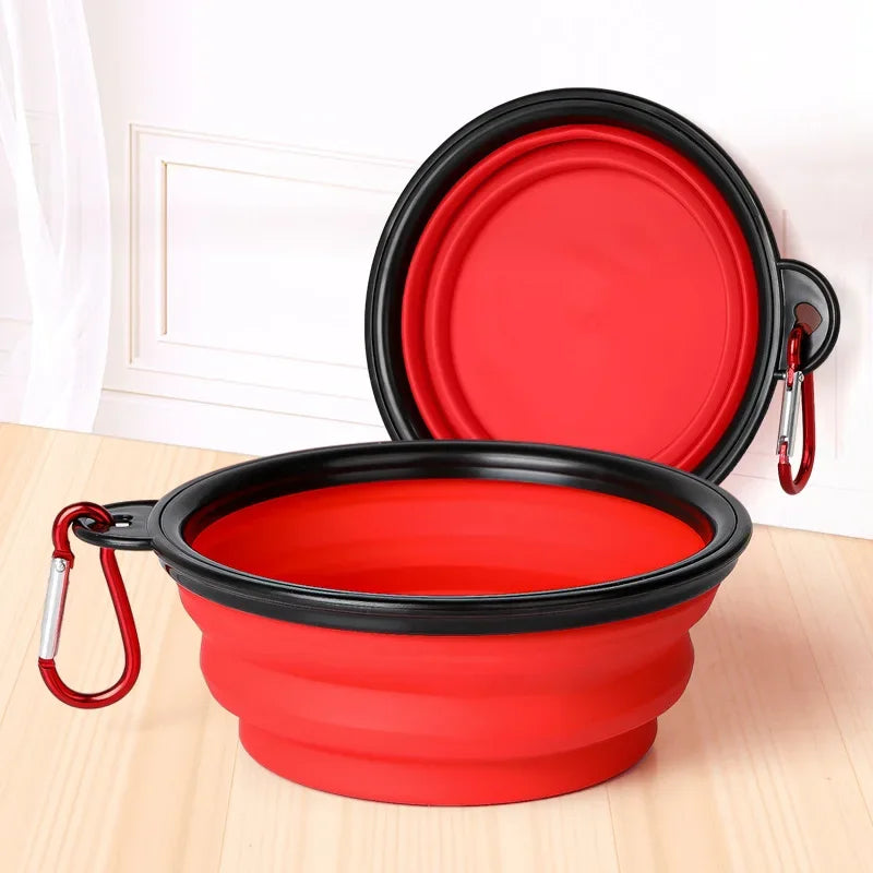 Collapsible Silicone Dog Bowl with Carabiner – Feed & Hydrate On the Go