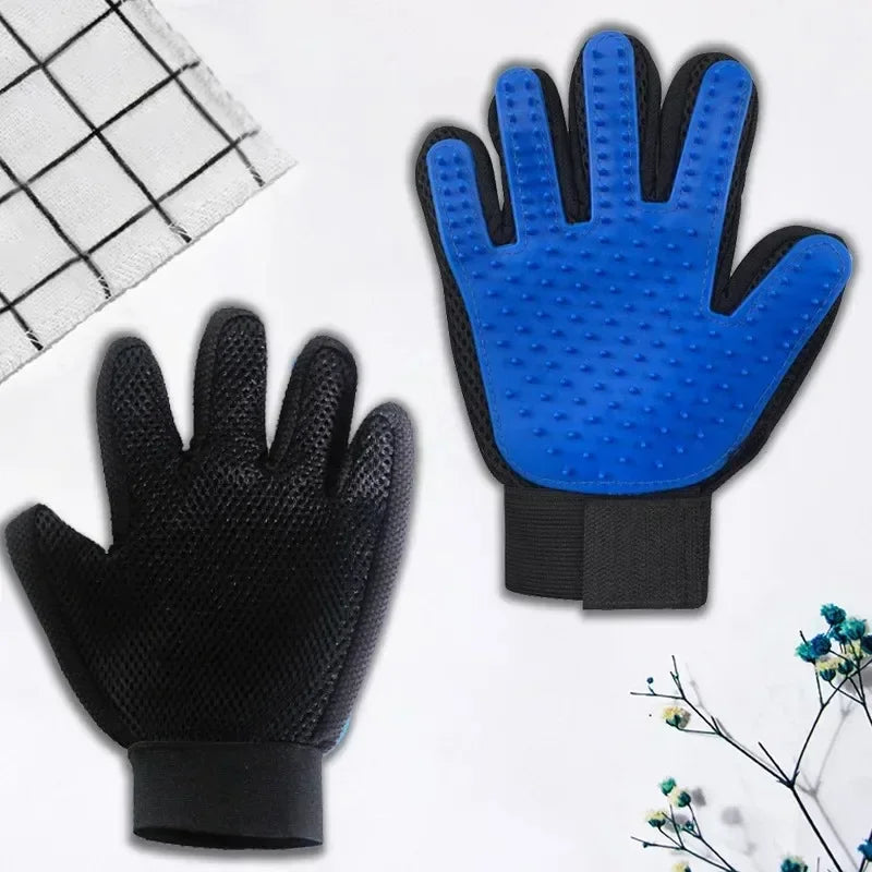2-in-1 Pet Grooming Glove – Effortless Fur Removal & Soothing Massage for Dogs & Cats