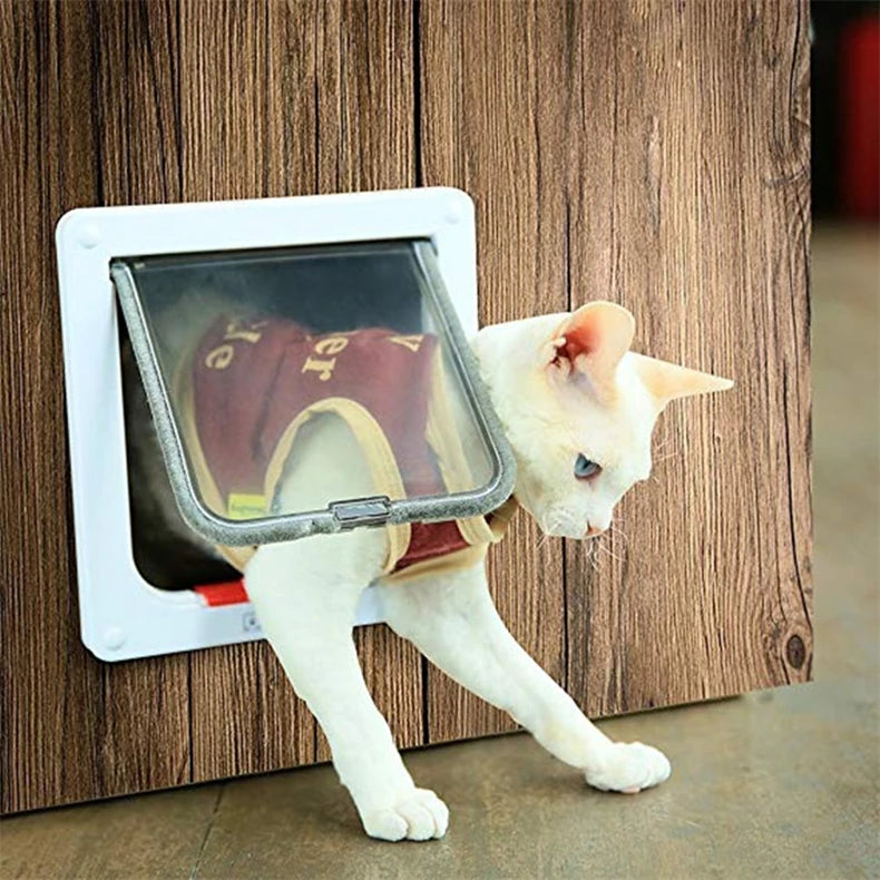 PawsEase Secure Entry Cat Door with 4-Way Locking System