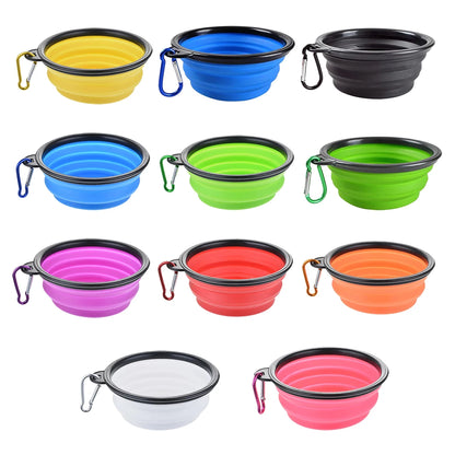 Collapsible Silicone Dog Bowl with Carabiner – Feed & Hydrate On the Go