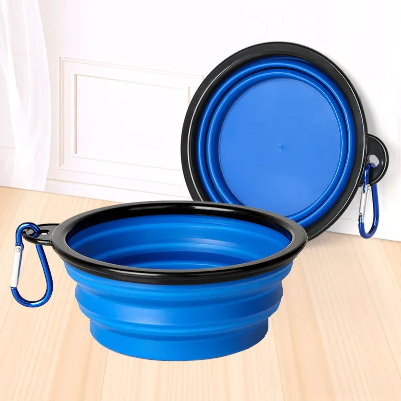 Collapsible Silicone Dog Bowl with Carabiner – Feed & Hydrate On the Go