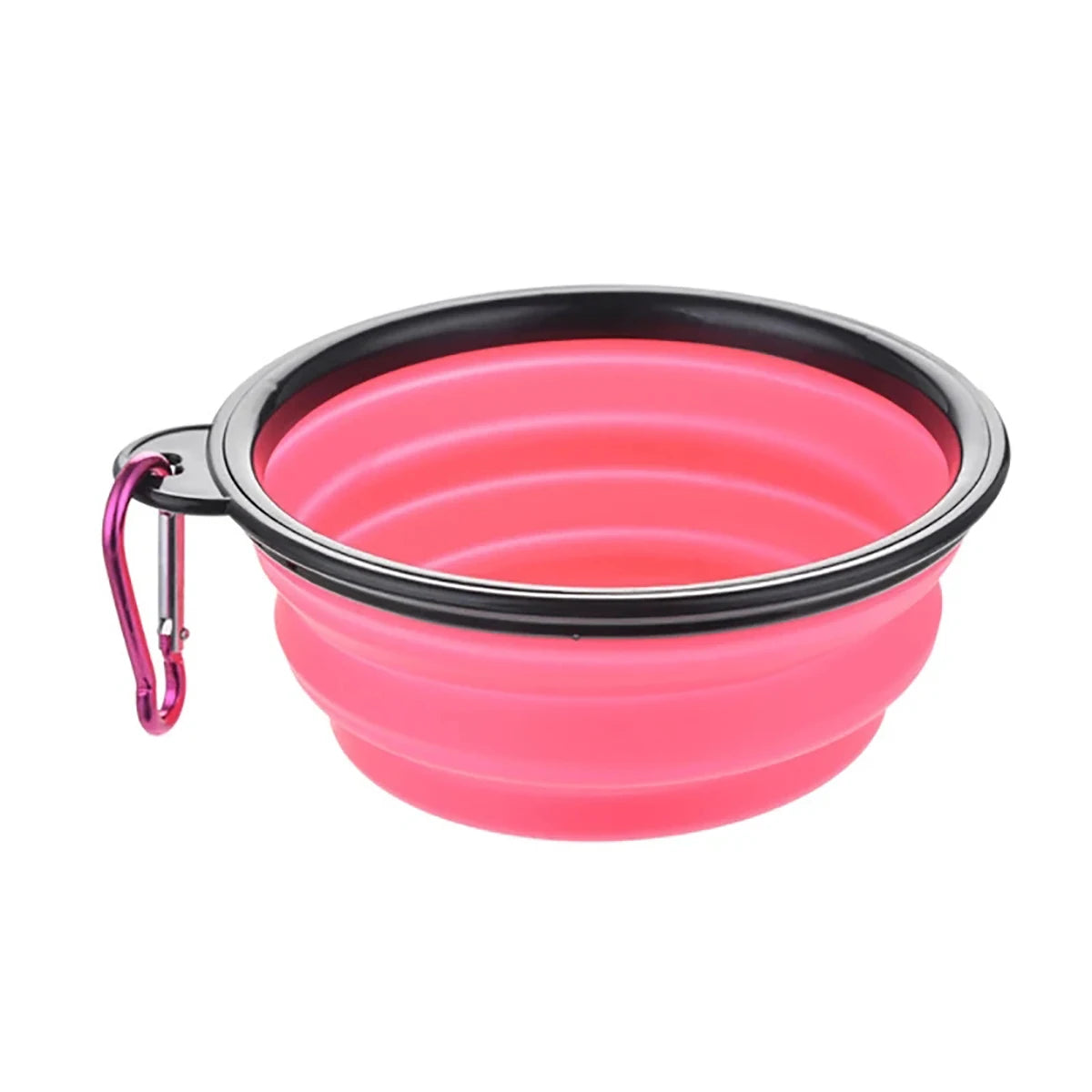 Collapsible Silicone Dog Bowl with Carabiner – Feed & Hydrate On the Go