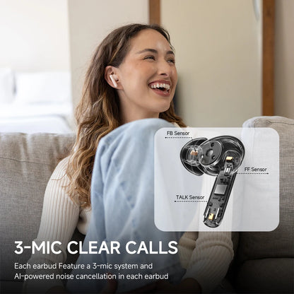 Edifier X5 Pro – Bluetooth Earbuds with 48dB ANC, Powerful Sound, 48h Battery Life, IP55 and Low Latency for Gaming