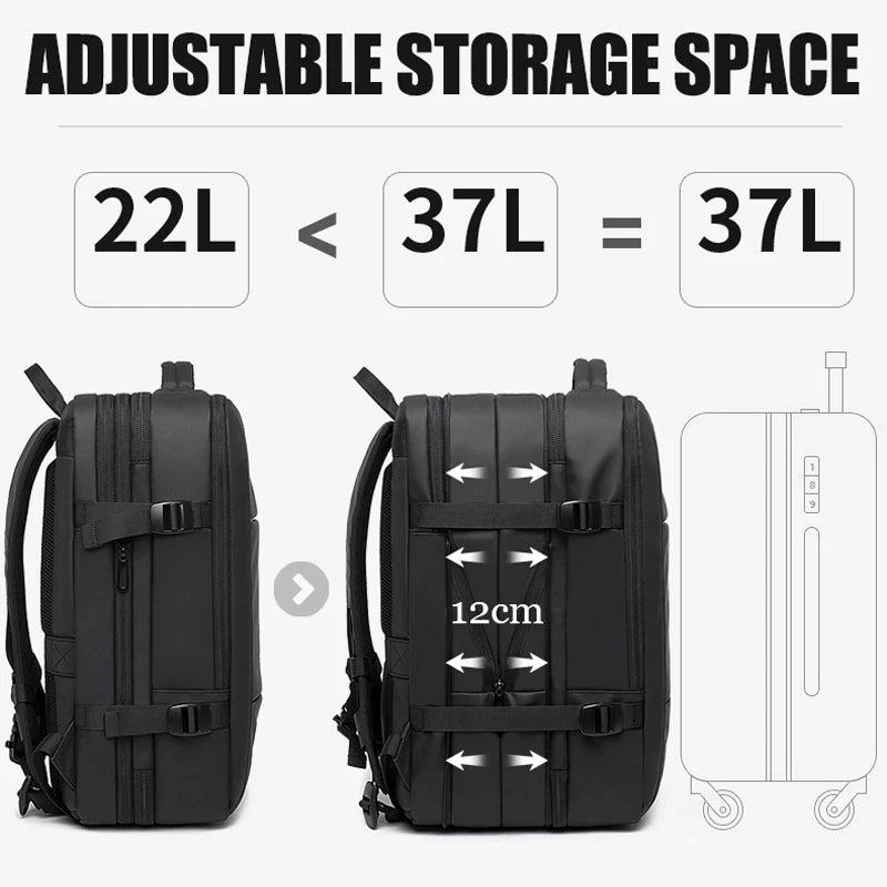 Urban Voyager: Waterproof Business Backpack with USB Charging