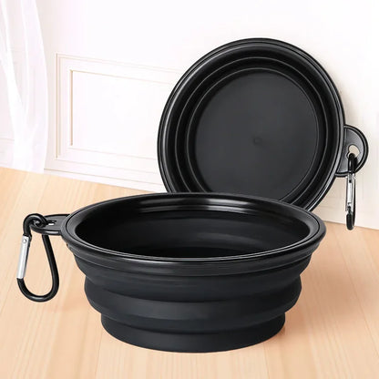 Collapsible Silicone Dog Bowl with Carabiner – Feed & Hydrate On the Go