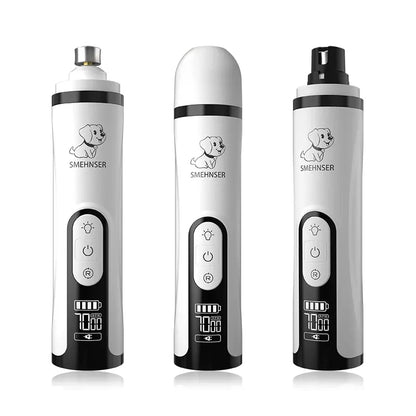 USB Rechargeable Pet Nail Trimmer with LED Light – Electric Nail Grinder for Cats & Dogs