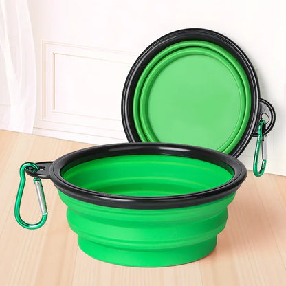 Collapsible Silicone Dog Bowl with Carabiner – Feed & Hydrate On the Go