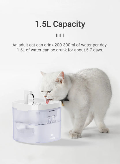 ROJECO Automatic Pet Water Fountain with Recirculating Filter – Smart Drinking Station for Cats & Dogs