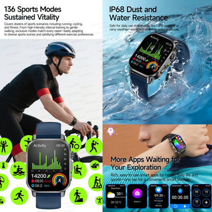 2026 Pro Health Smart Watch – ECG, PPG & Blood Pressure Monitor, Body Analysis, Lipid & Uric Acid Tracker, Unisex Fitness Smartwatch