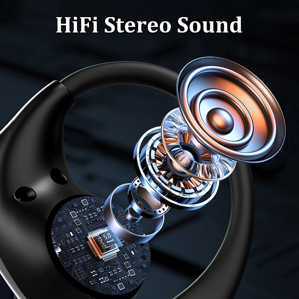 WaveBeat X4 Bluetooth 5.4 Earphones – Waterproof Ear Hook Headphones with HD HiFi Sound, LED Power Indicator & Extended Battery for Active Lifestyles