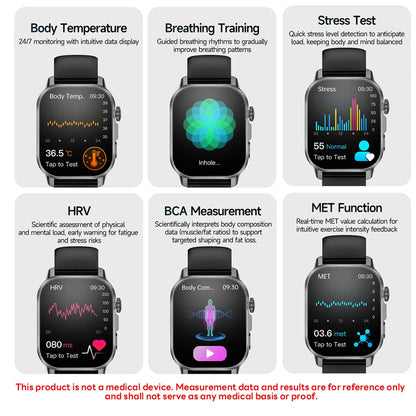 2026 Advanced ECG Smartwatch with Bluetooth Call – Uric Acid & Lipid Health Monitor, 2.01" Screen, Built-in Flashlight, Unisex Fitness Watch
