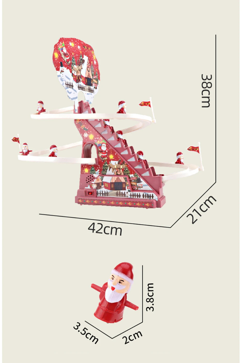 Ascender festivo: muñeco eléctrico de Papá Noel con música y acción de escalada para alegrar las fiestas