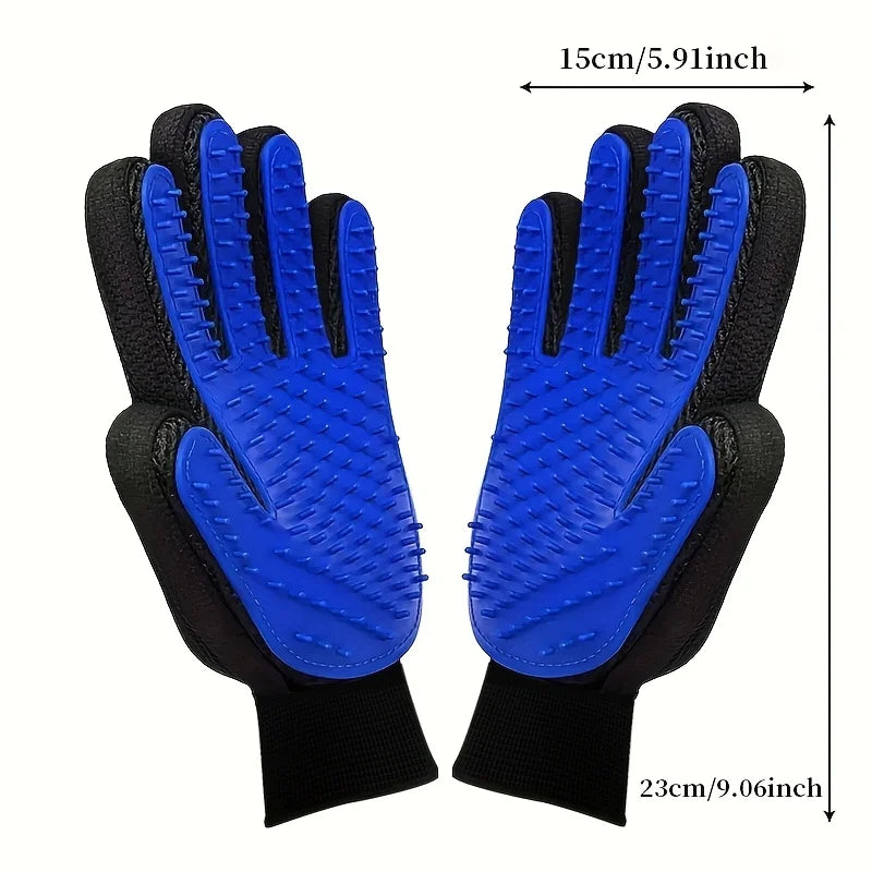 Pet Grooming Gloves 2-Pack – Gentle Hair Removal & Soothing Massage for Dogs & Cats