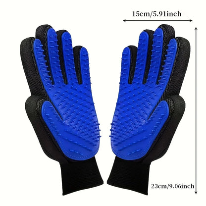 Pet Grooming Gloves 2-Pack – Gentle Hair Removal & Soothing Massage for Dogs & Cats