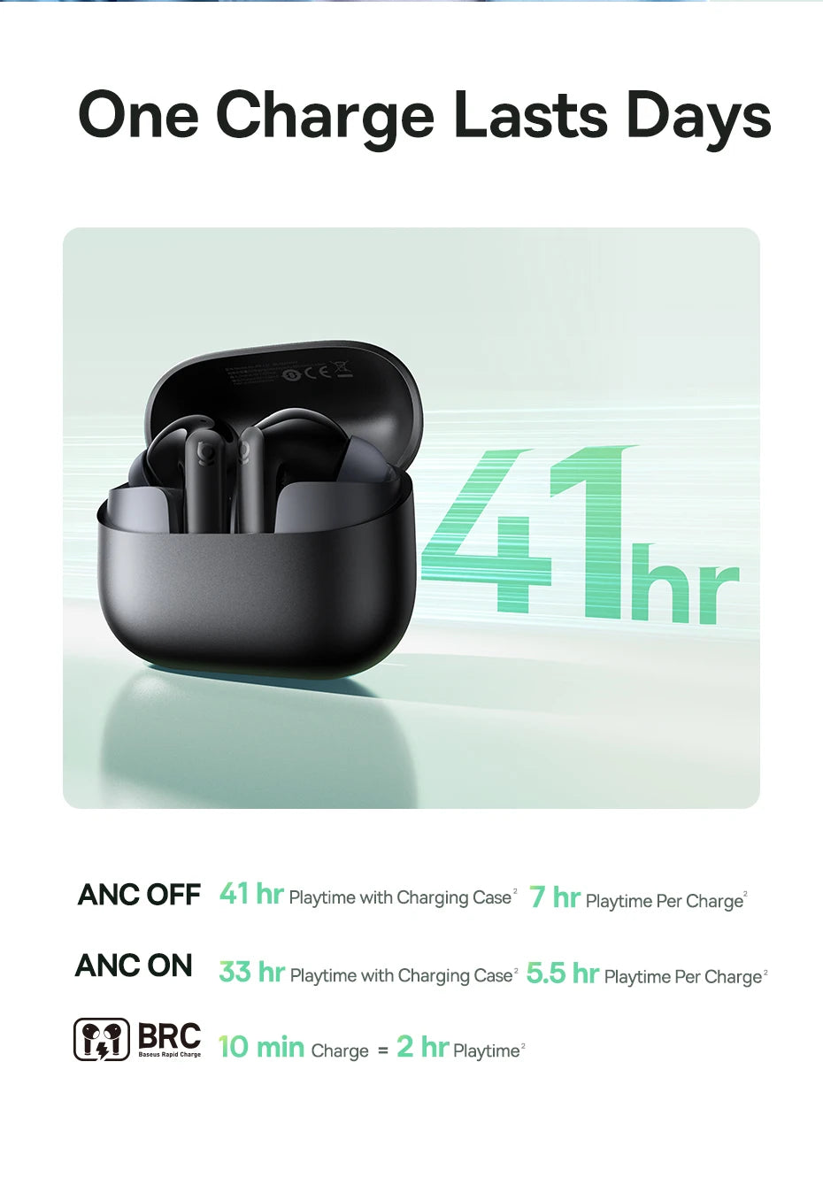 Baseus EP10 Bass Earbuds with Active Noise Cancelling (-43dB) – Bluetooth 6.0 TWS, 4-Mic ENC, Deep Bass & Crystal-Clear Audio
